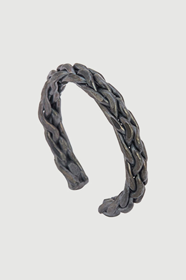 Oxidized Single Layer Braided Ring