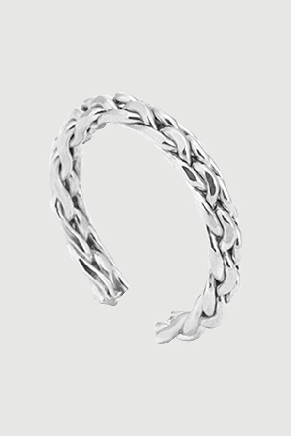 Silver Single Layer Braid Ring