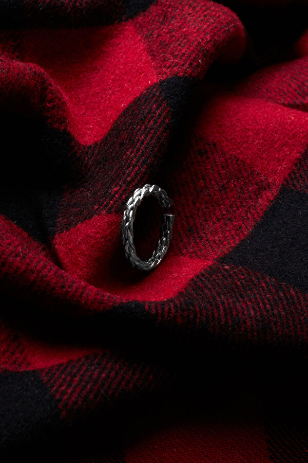 Silver Single Layer Braid Ring 2