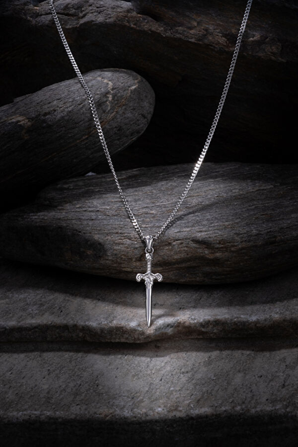 Silver-Colored Sword Necklace 3
