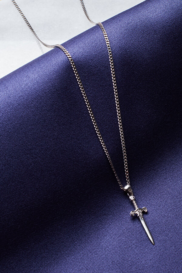 Silver-Colored Sword Necklace 4