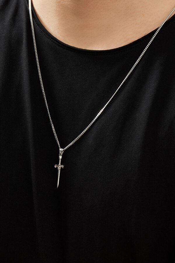 Silver-Colored Sword Necklace 5