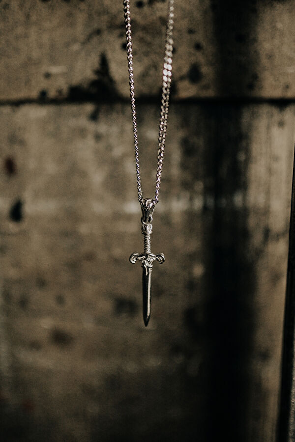 Silver-Colored Sword Necklace 6