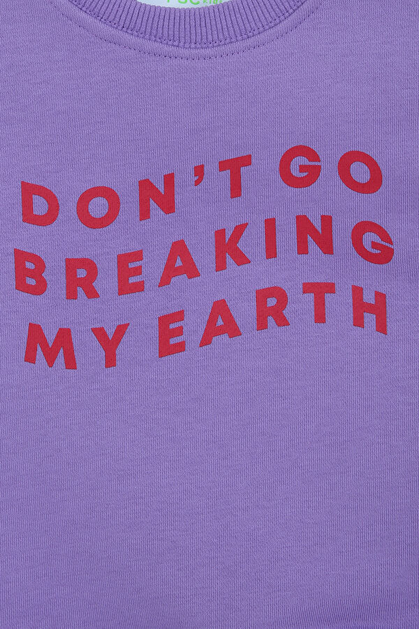 Earth Çocuk Sweatshirt Lila 3
