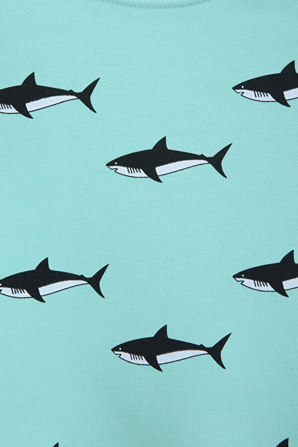Shark Çocuk Sweatshirt Yeşil 3