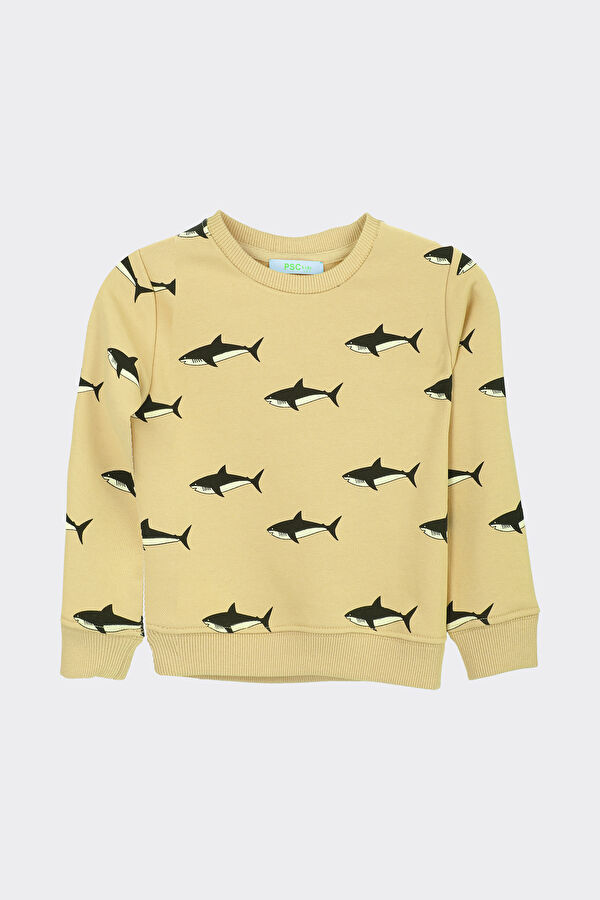 Shark Çocuk Sweatshirt Sarı