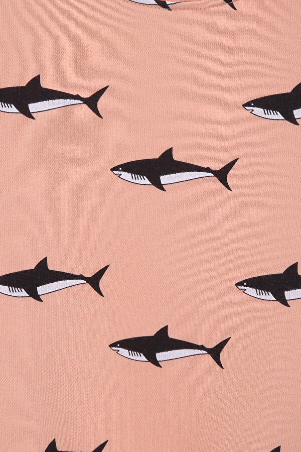 Shark Çocuk Sweatshirt Turuncu 3
