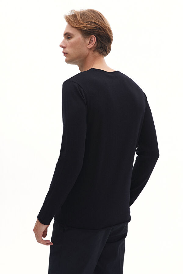Black Viscose Knit Men's Sweater 3