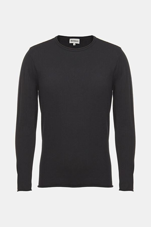 Black Viscose Knit Men's Sweater 4