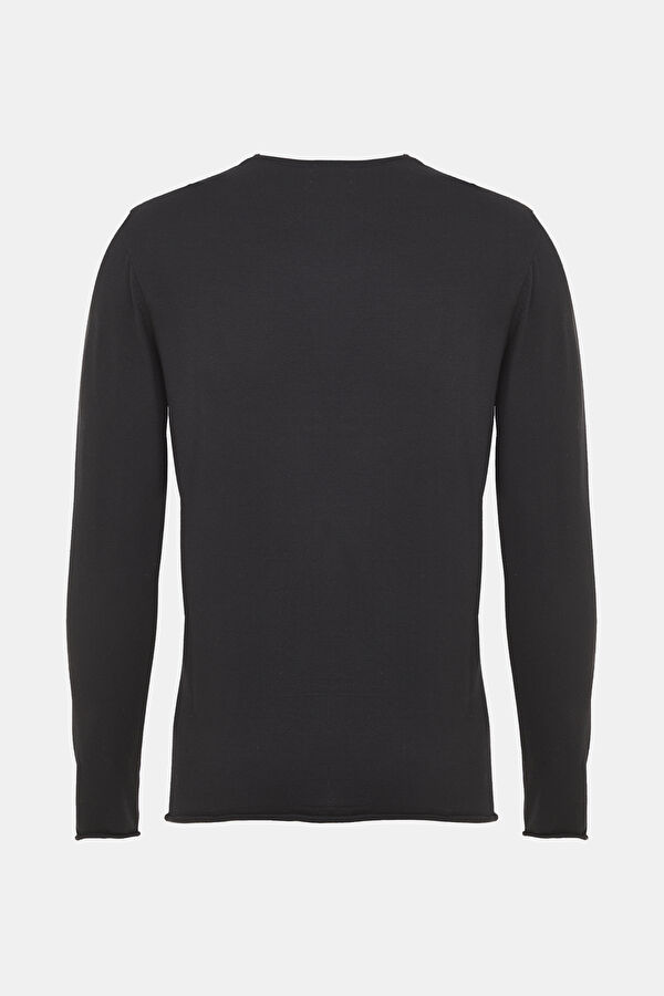 Black Viscose Knit Men's Sweater 5