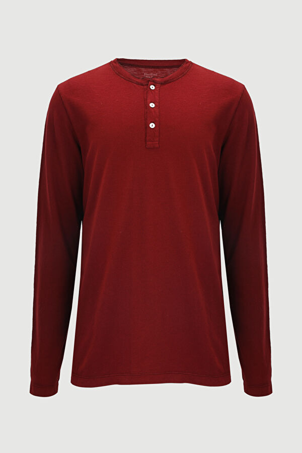Bordo Bisiklet Yaka T-Shirt