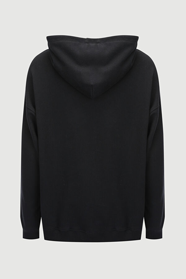 Siyah Kapuşonlu Sweatshirt 2