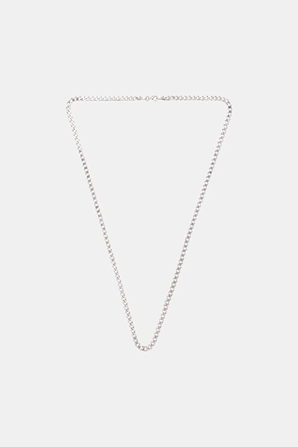 Silver Curb Chain Necklace 2