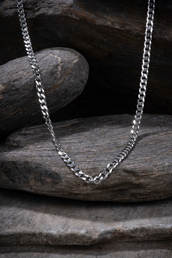 Silver Curb Chain Necklace 5