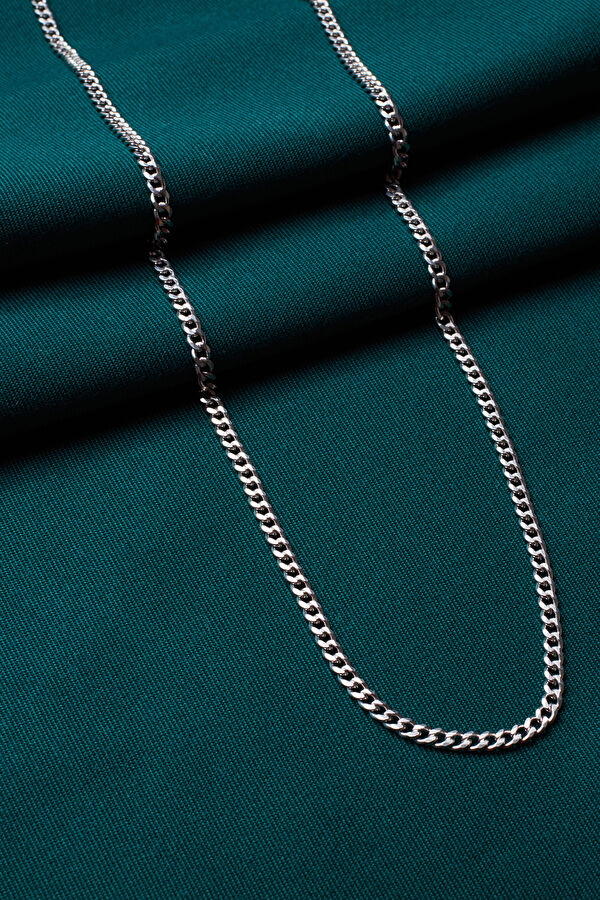 Silver Curb Chain Necklace 6