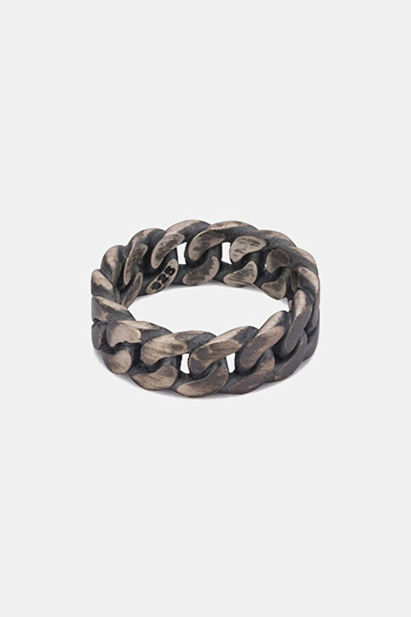 Oxidized Curb Chain Ring 2