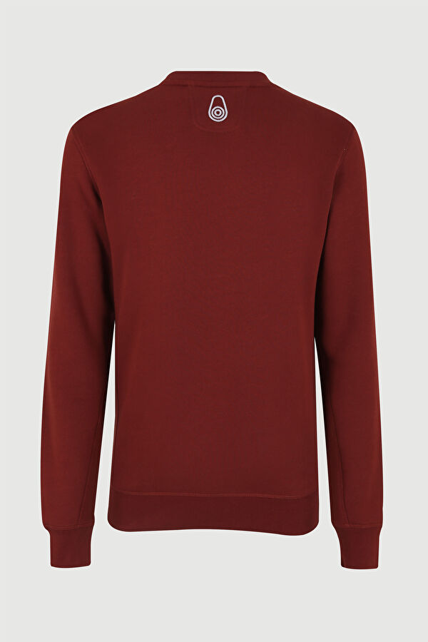 Kırmızı Relax Kalıp Bisiklet Yaka Sweatshirt 5
