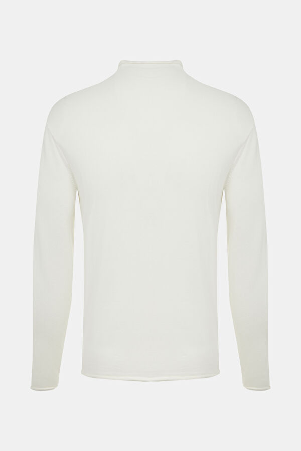 Ecru Viscose Knit Men's Sweater 3