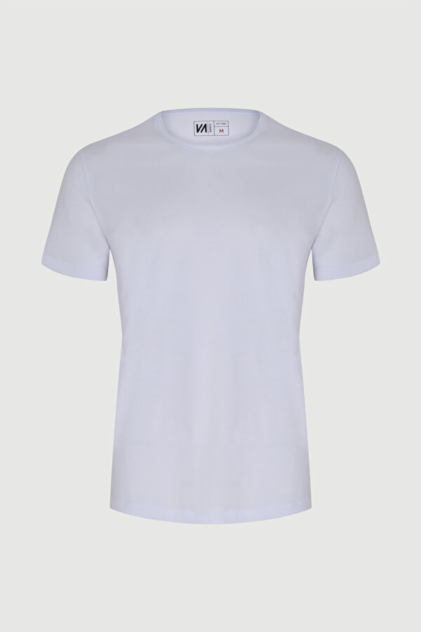 Slim Fit White Crew Neck Men's T-Shirt 4