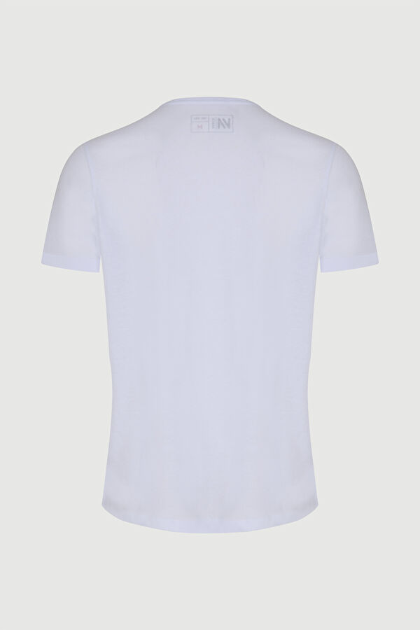 Slim Fit White Crew Neck Men's T-Shirt 5