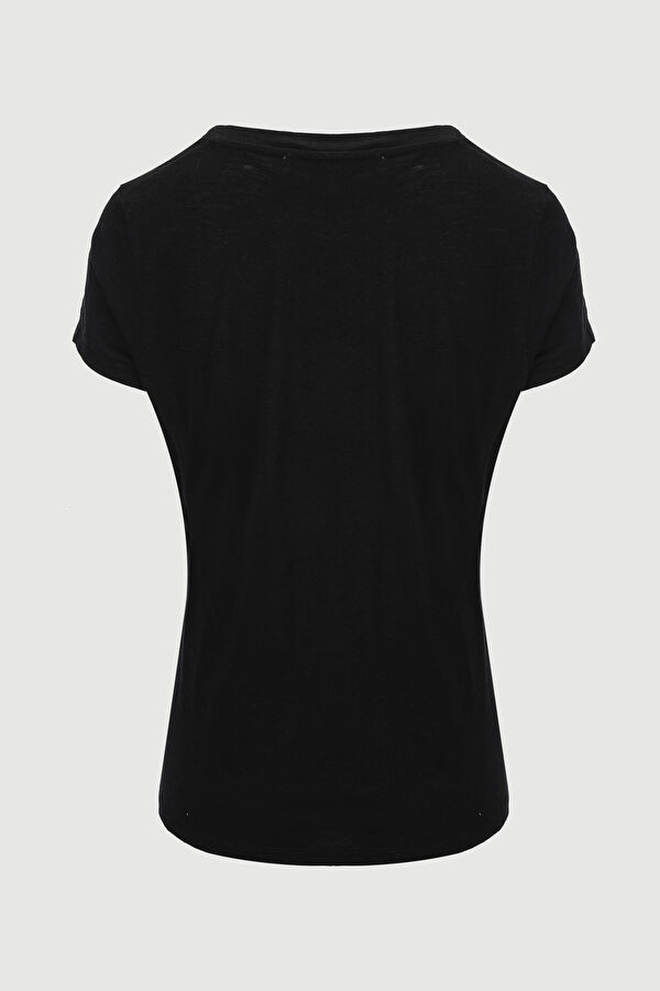 Relax Kalıp Siyah O Yaka T-Shirt 2