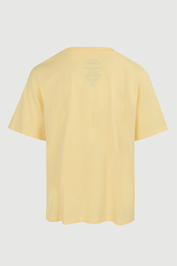 Sarı O Yaka Baskılı T-Shirt 2