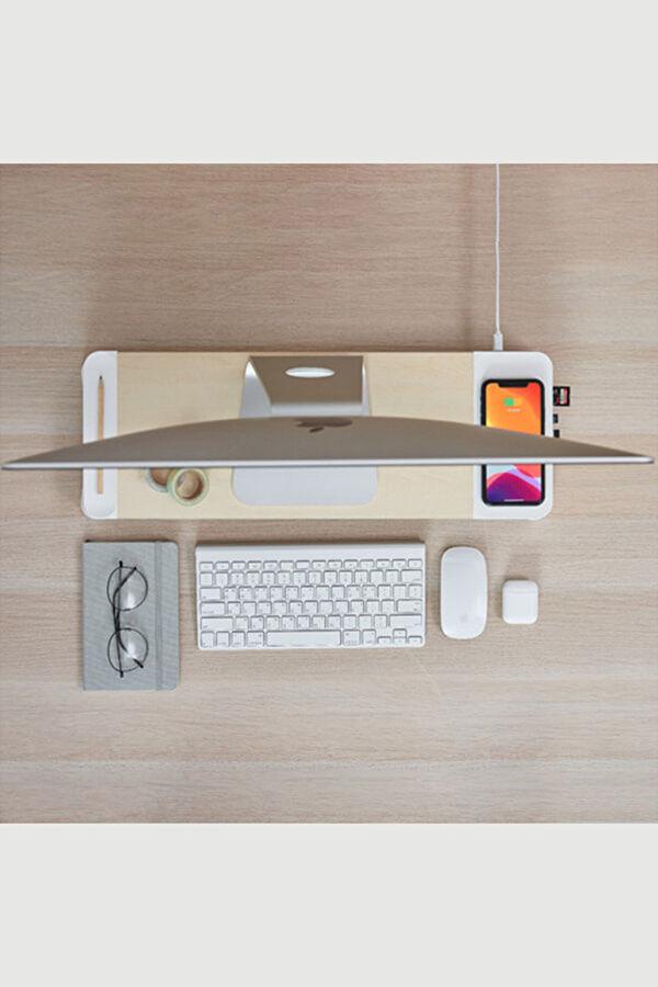 Eyes 8 White Hızlı Wireless Şarj Hazneli Çoklayıcılı Monitör Standı 3