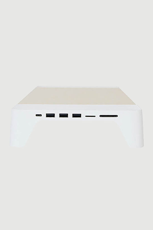 Eyes 8 White Hızlı Wireless Şarj Hazneli Çoklayıcılı Monitör Standı 4