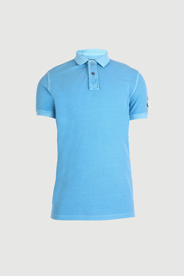 Turkuaz Polo Yaka Düz T-Shirt