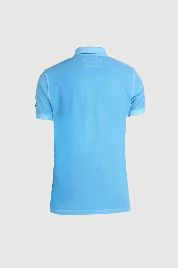 Turkuaz Polo Yaka Düz T-Shirt 2