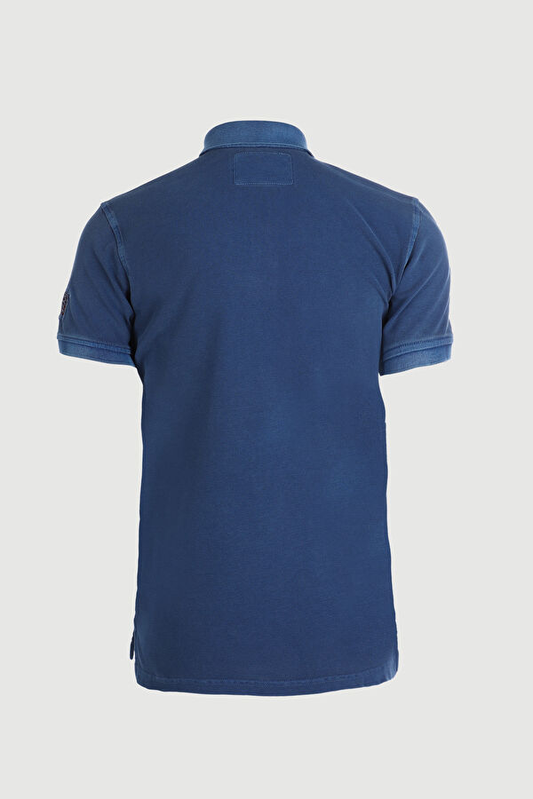 Lacivert Polo Yaka Düz T-Shirt 2