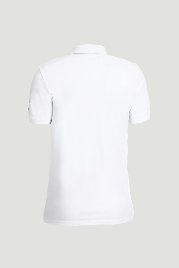 Beyaz Polo Yaka Düz T-Shirt 2