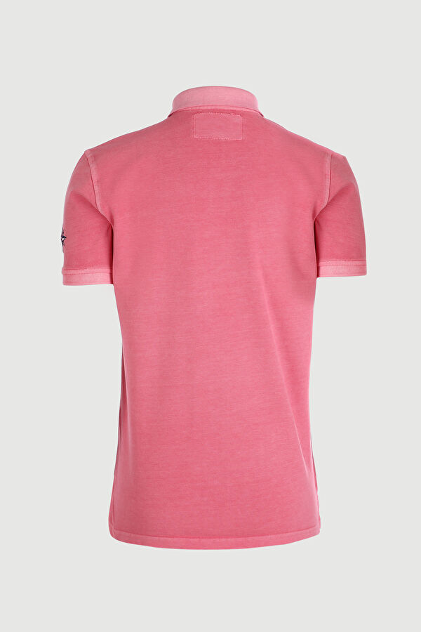 Pembe Polo Yaka Düz T-Shirt 2