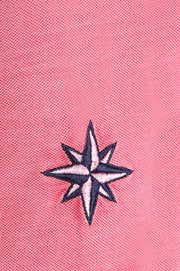 Pembe Polo Yaka Düz T-Shirt 3