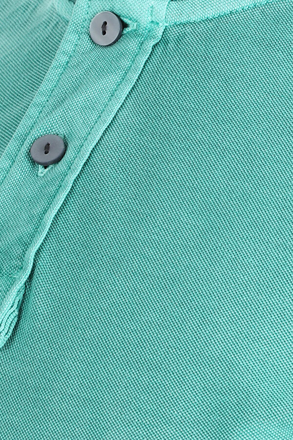 Yeşil Polo Yaka Düz T-Shirt 3