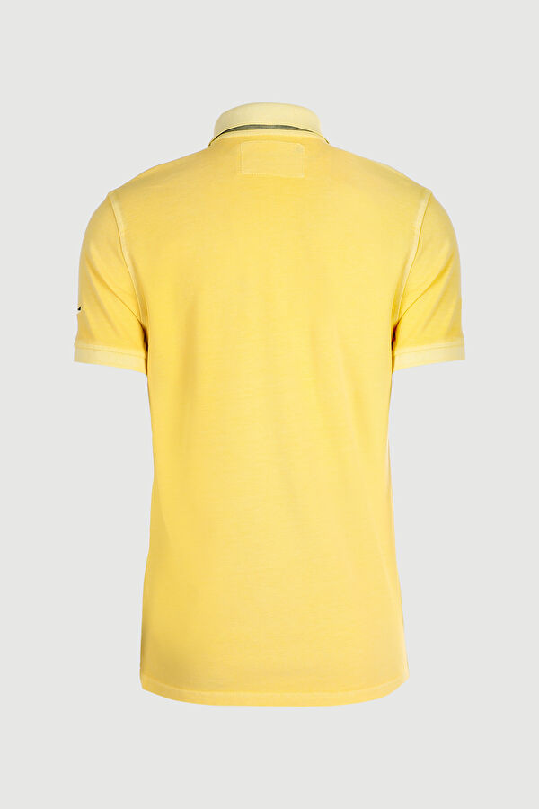 Sarı Polo Yaka Düz T-Shirt 2