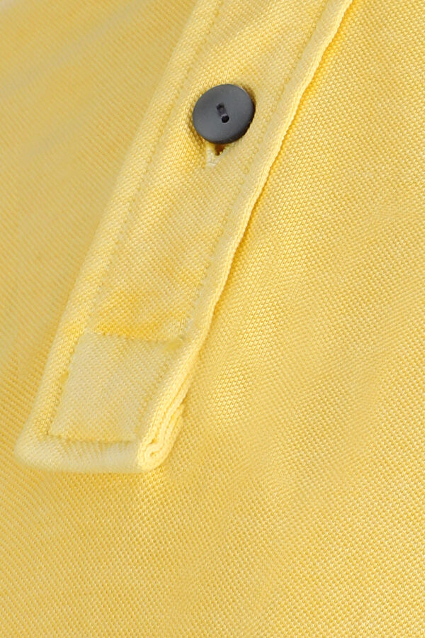 Sarı Polo Yaka Düz T-Shirt 3