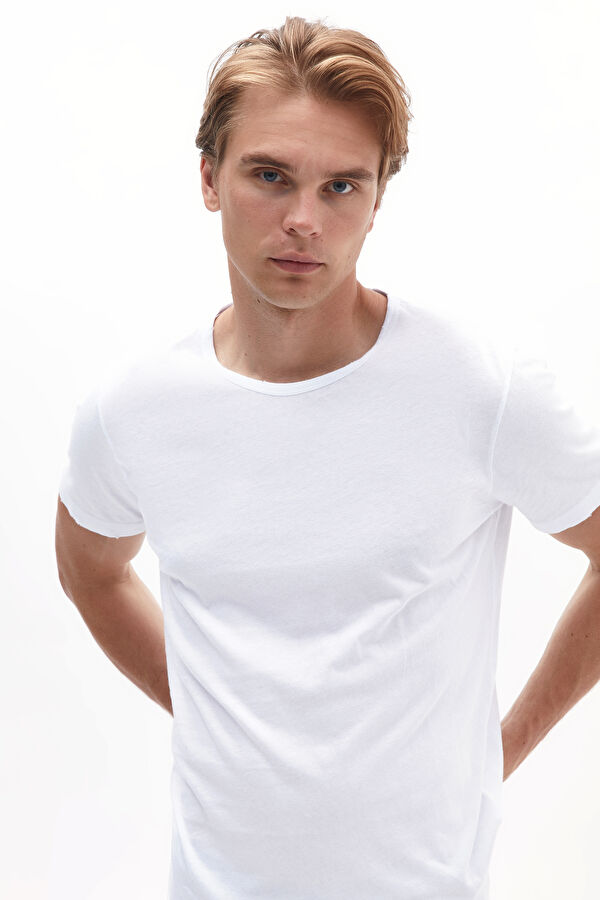 White Crew Neck Men's T-Shirt 2