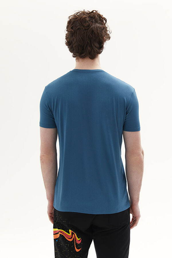 Koyu Yeşil V Yaka Düz T-Shirt 3