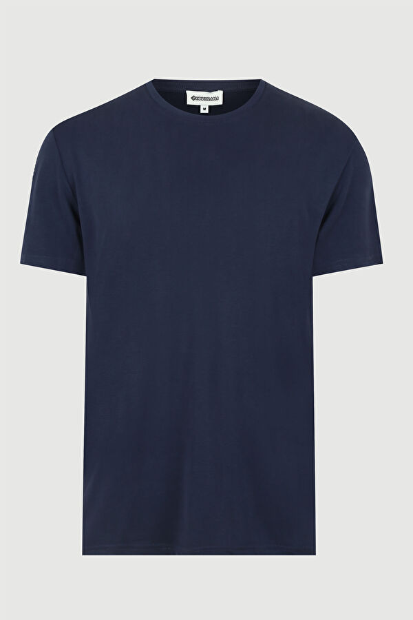 Lacivert Bisiklet Yaka T-Shirt 5
