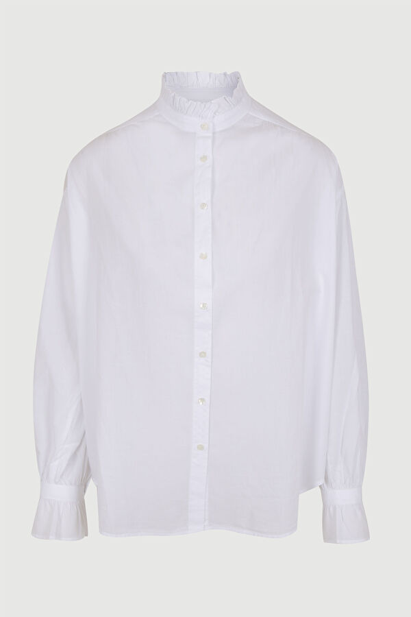 Tailored Beyaz Hakim Yaka Gömlek 4