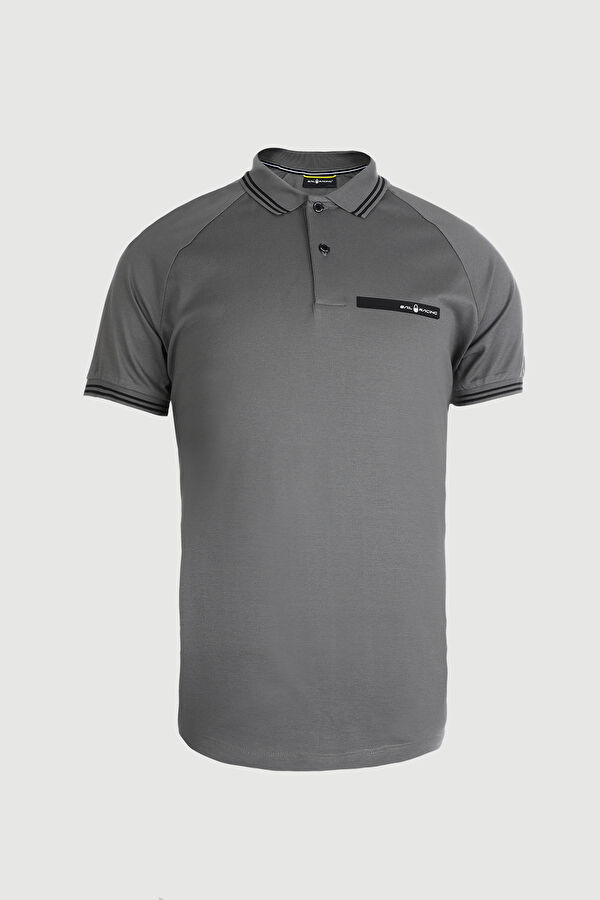 Gri Polo Yaka T-Shirt