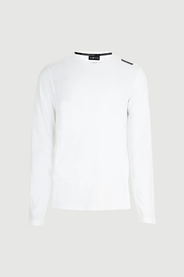 Beyaz Bisiklet Yaka T-Shirt