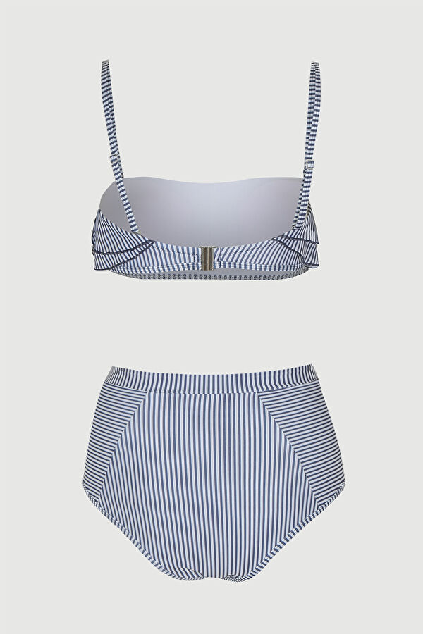 Mavi Desenli Askılı Bikini 2