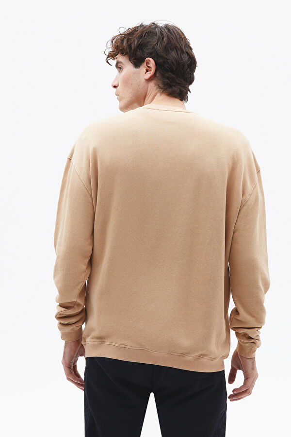 Açık Kahve Bisiklet Yaka Sweatshirt 2