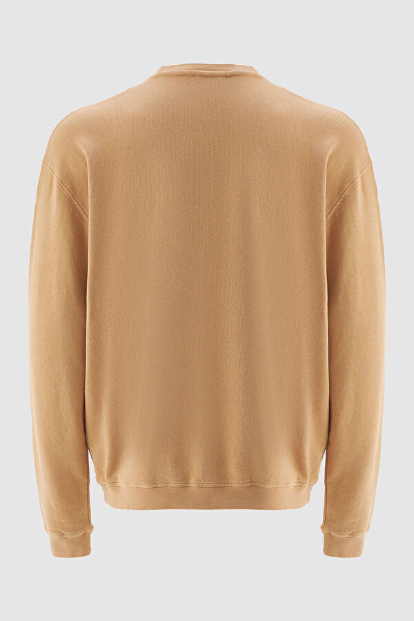 Açık Kahve Bisiklet Yaka Sweatshirt 5