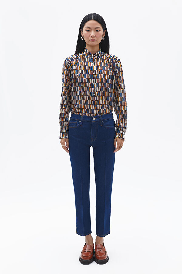 Lacivert Boru Paça Denim Pantolon