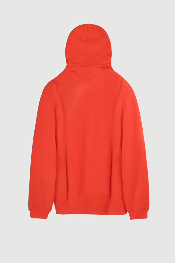 Kırmızı Relax Kalıp Kapuşonlu Sweatshirt 3