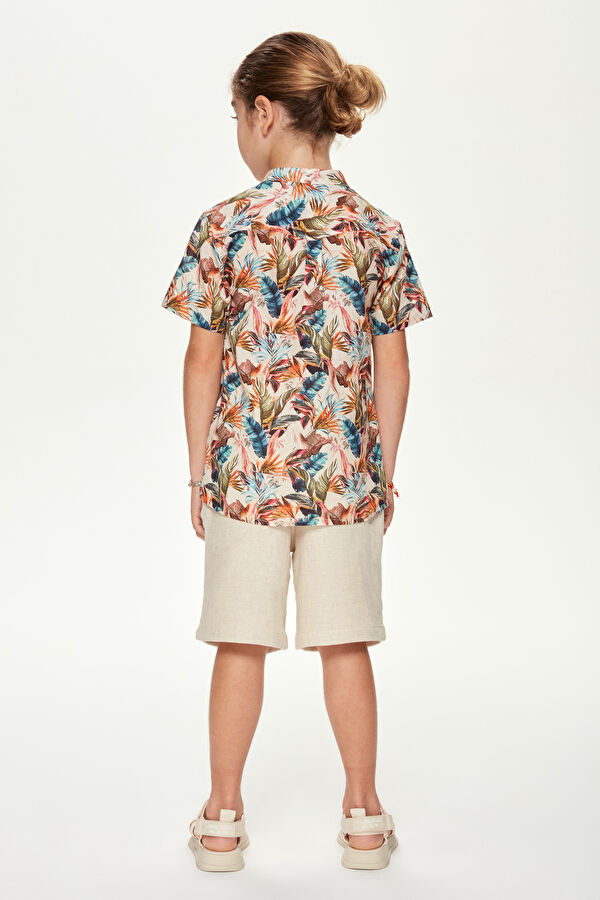 Ecru Design Filled Mandarin collar Shirt 6