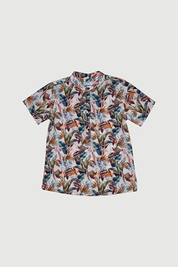 Ecru Design Filled Mandarin collar Shirt 7